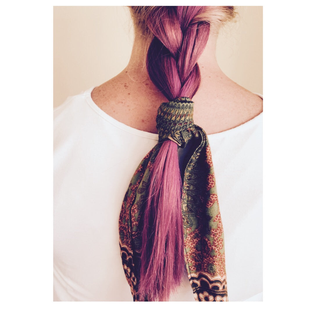 Mixed Fabric Remnant Hair/Neck Scarf