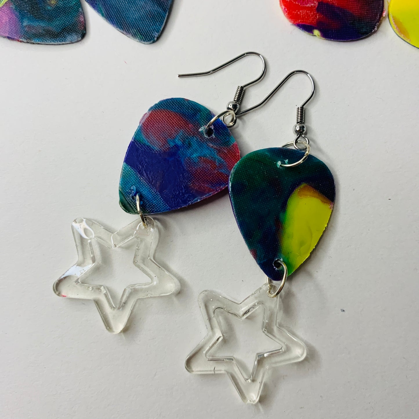 Colourful Recycled Bottle Top Earrings
