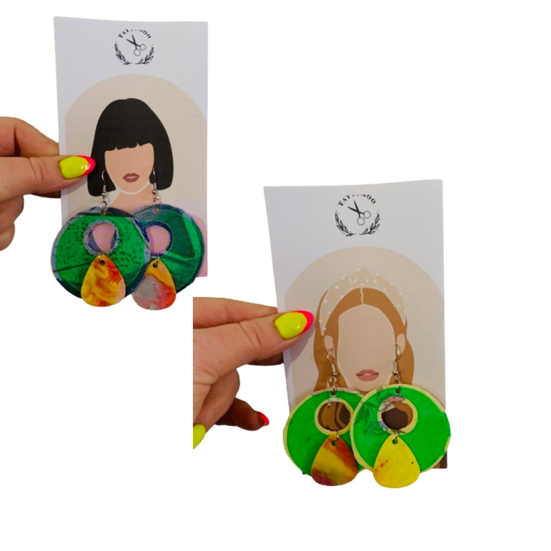 Pop! Statement Fabric and Plectrum Earrings