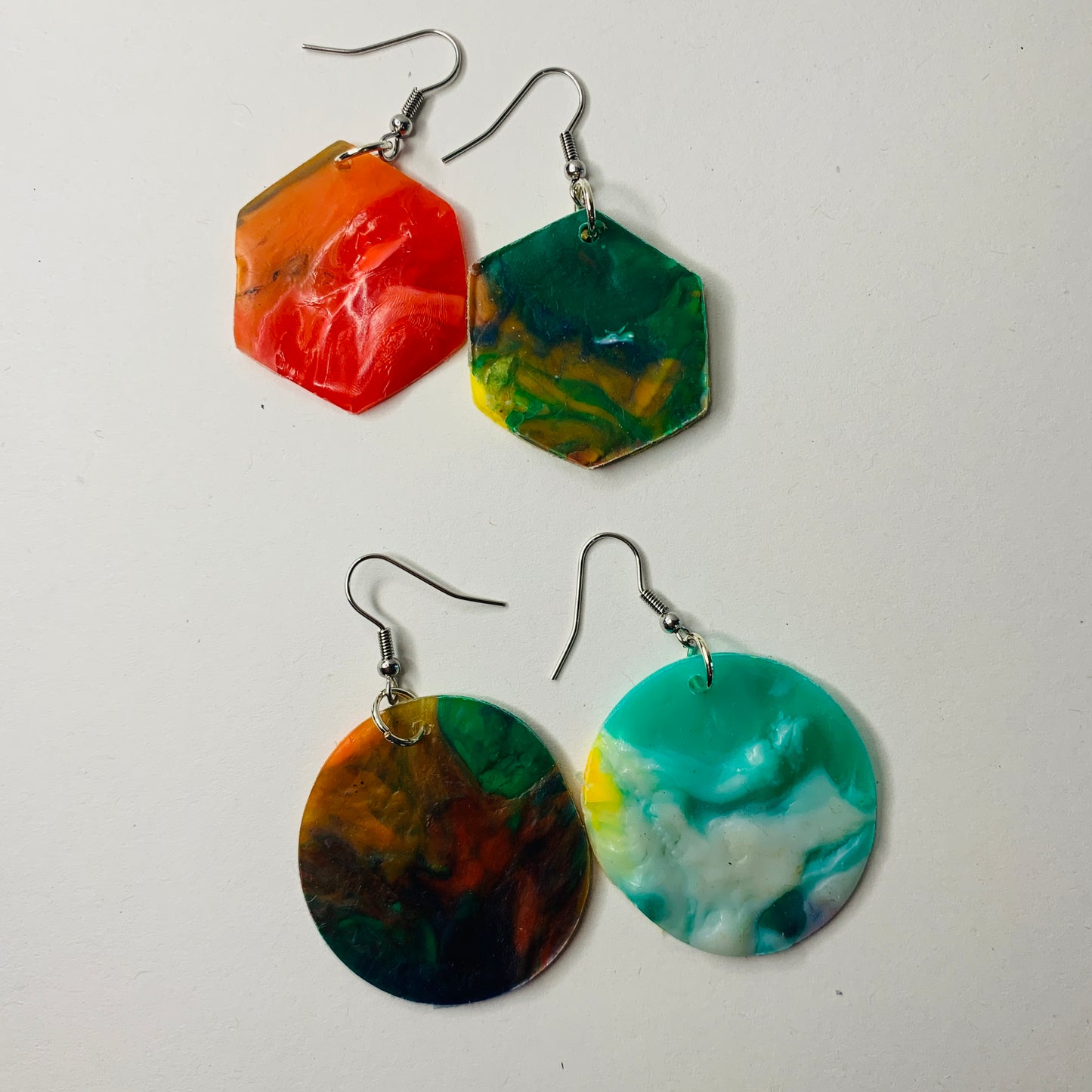 Stop and Go Recycled Bottle Top Earrings