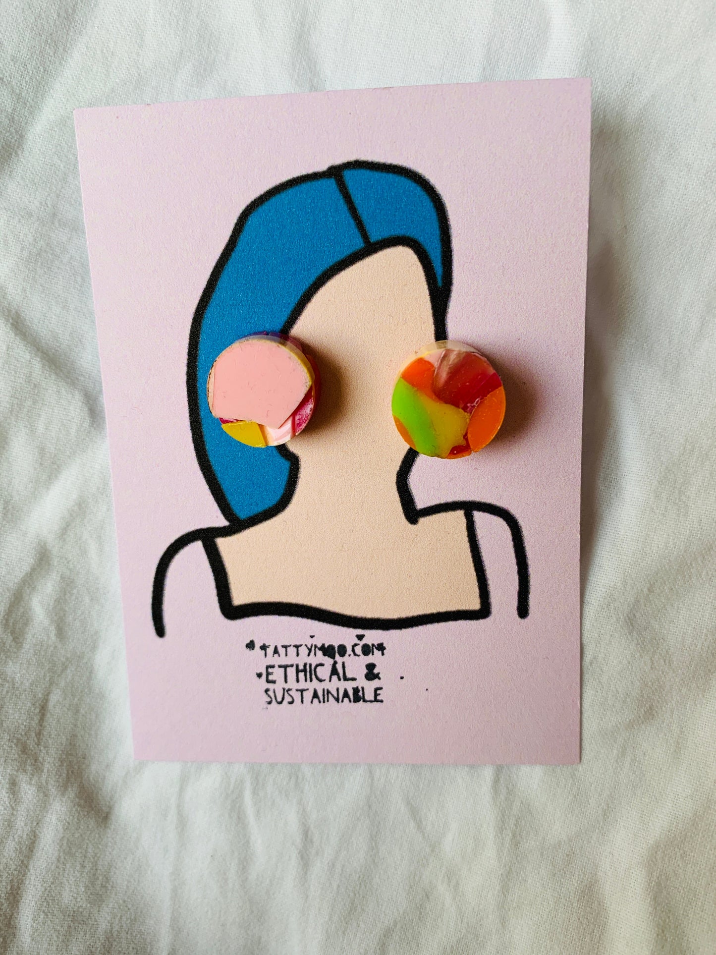 Rosie Recycled Acrylic Stud Earrings
