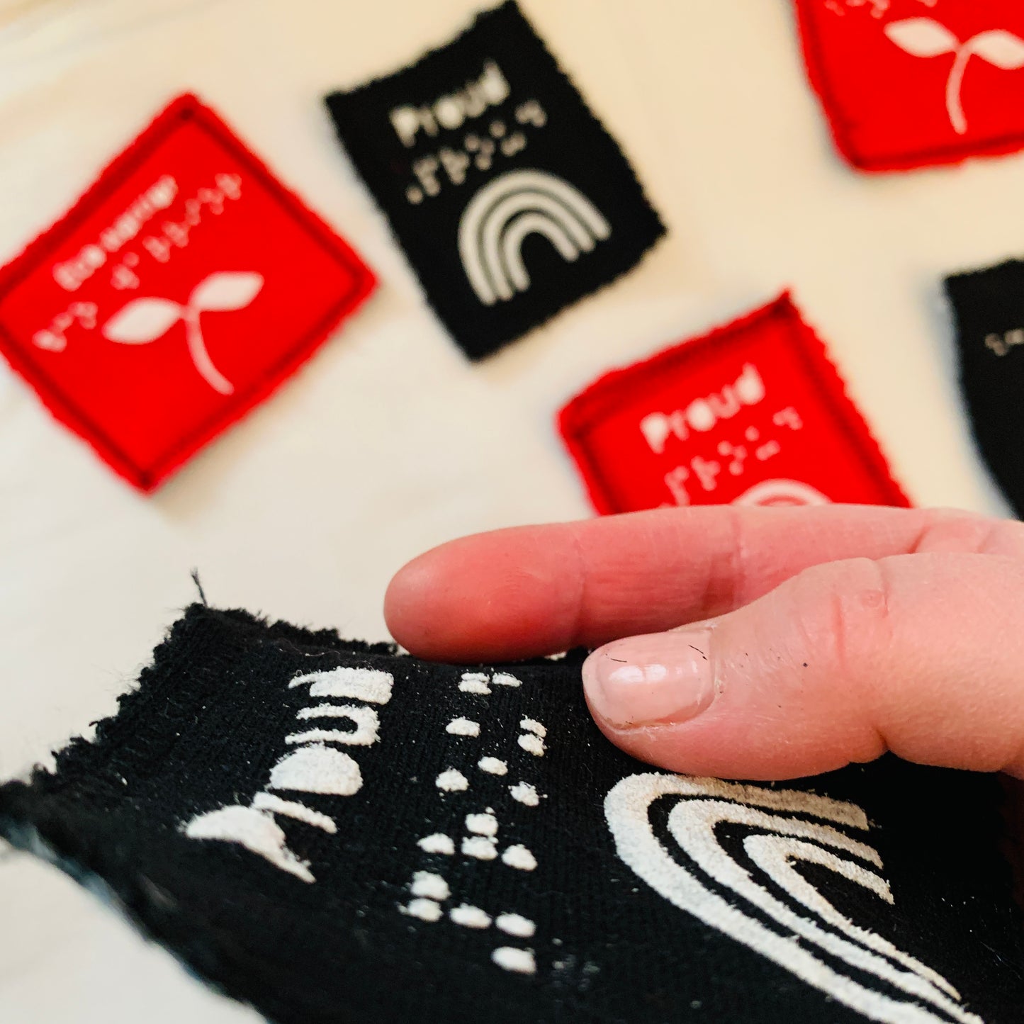 Tactile Braille Sew on Patches