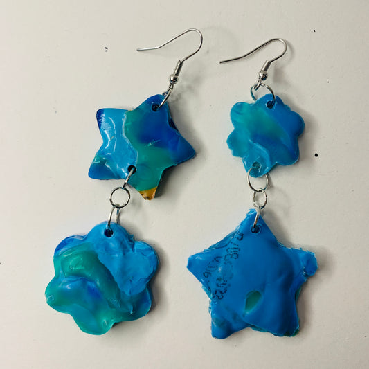 Mismatched Recycled Bottle Top Earrings