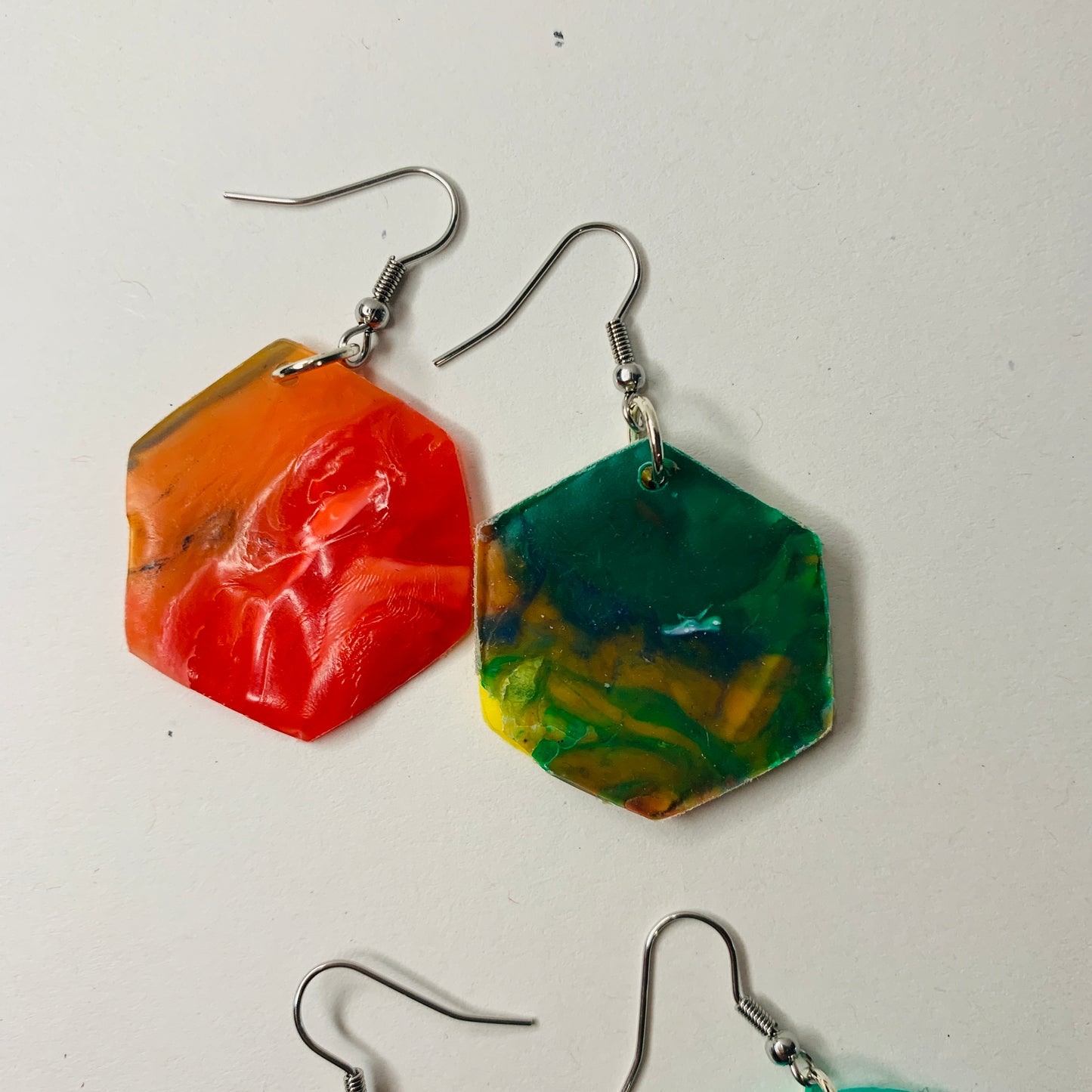Stop and Go Recycled Bottle Top Earrings