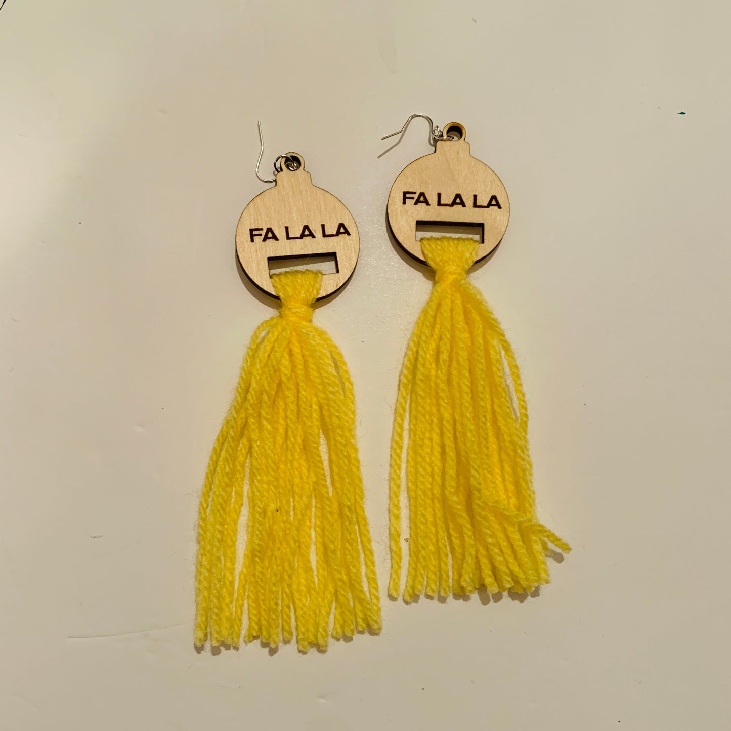lemon yellow fa la la tassel earrings